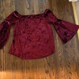 Aqua off the shoulder shirt